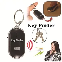 1/2 Pack LED Key Finder Locator Keychain Find Lost Keys Whistle Sound Control Portable Positioning Keychain