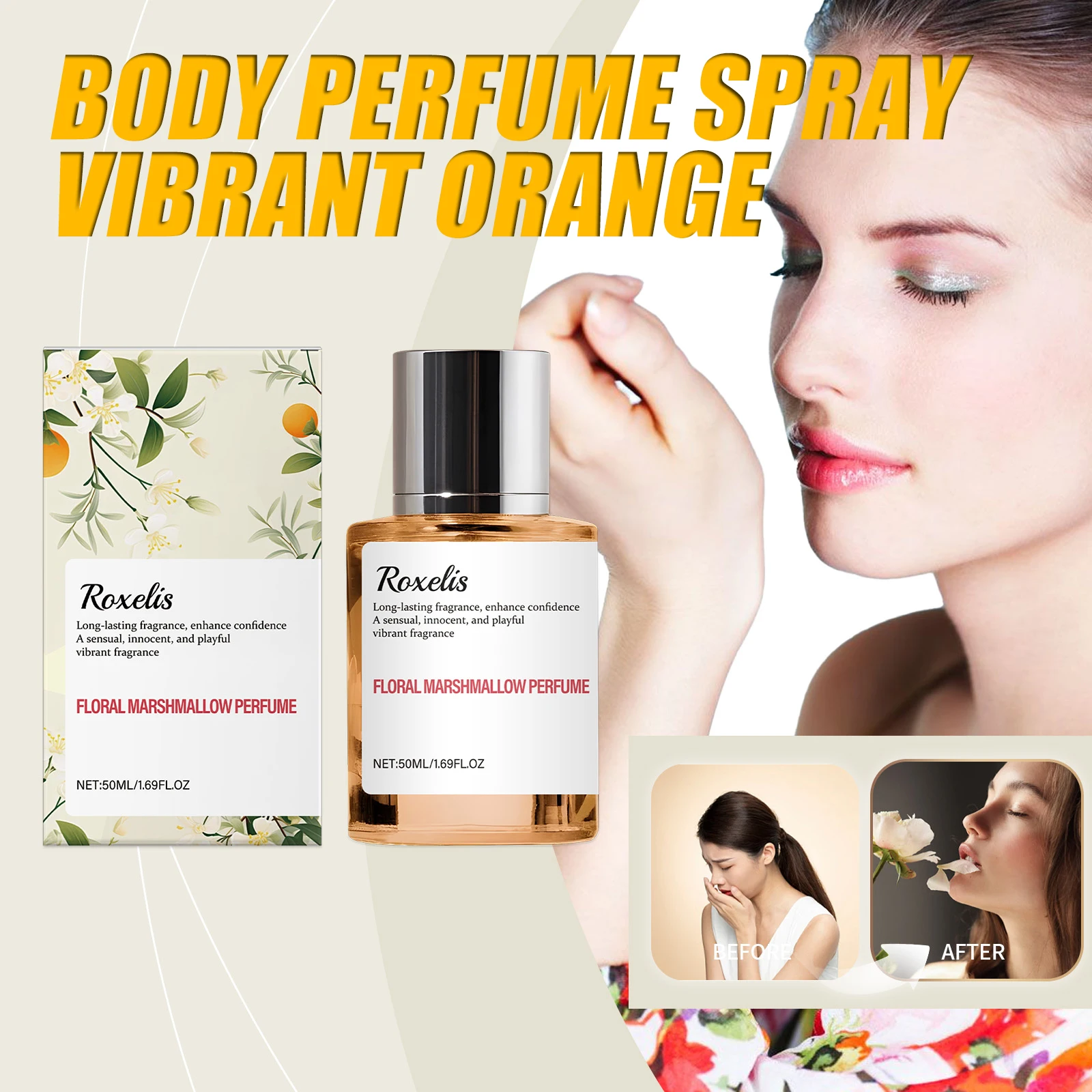 

Women's Perfume Vibrant Orange Blossom Eau de Perfume Women Body Spray Perfume Floral Scent Pheromone Perfumes Lasting Fragrance
