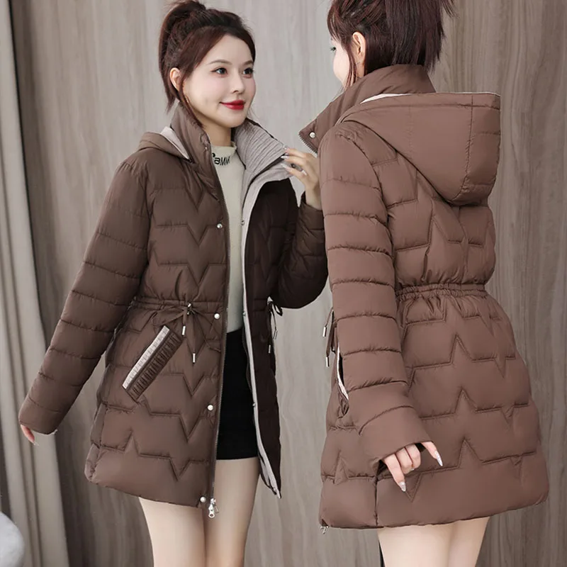 Women Jacket Coats Long Parkas Female Down Cotton Hooded Overcoat 2024 Winter Thick Warm Jackets Windproof Casual Student Coat