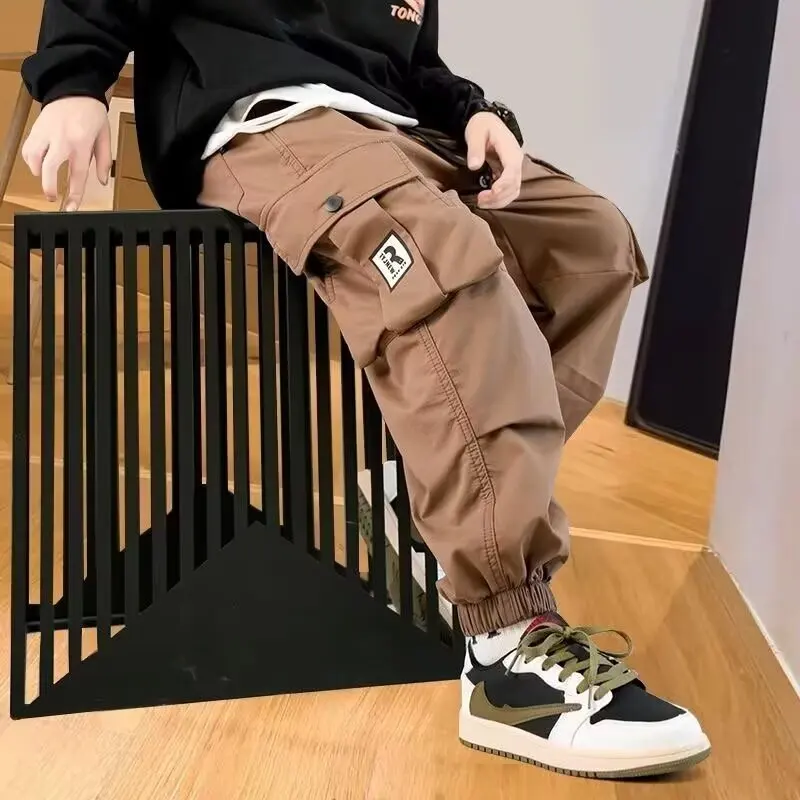 2023 Summer Kids Clothes Boys Fashion Korean Version Trousers Cargo Pants Boys Casual Kids Sport Pants Teenage Children Clothes