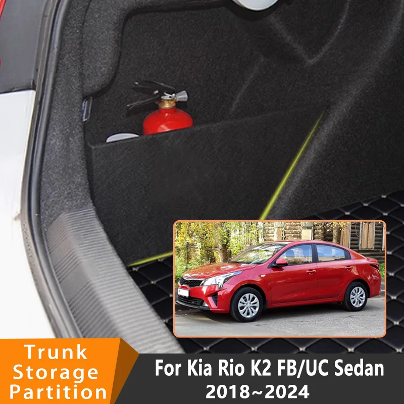 

Auto Accessories For Kia Rio K2 FB/UC Sedan 2018~2024 2023 Car Organizer Trunk Side Partition Trunk Interior Storage Box Parts