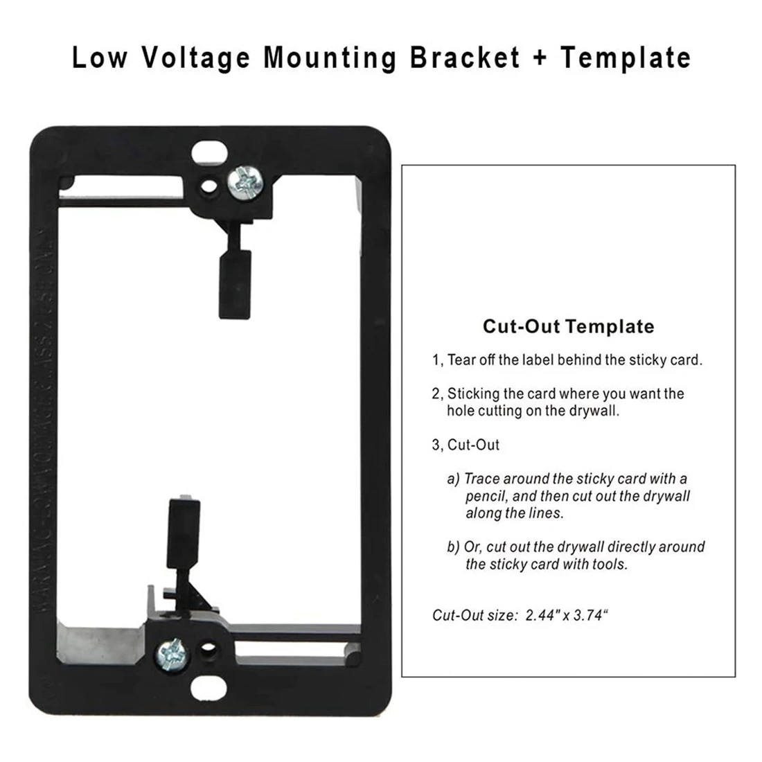 Exquisite-Cat6 Wall Plate 1 Port 1 Gang RJ45 For Keystone Wall Plate + Low Voltage Mounting Bracket + Female CAT6A Full Shielded