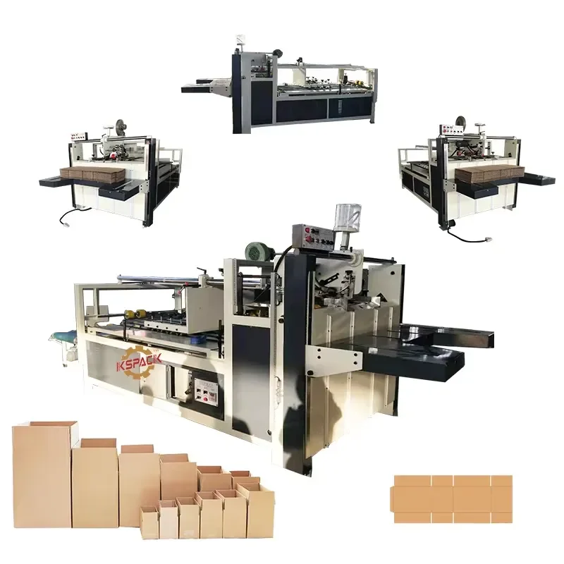 Semiautomatic Carton Box Folding Gluing Machinery