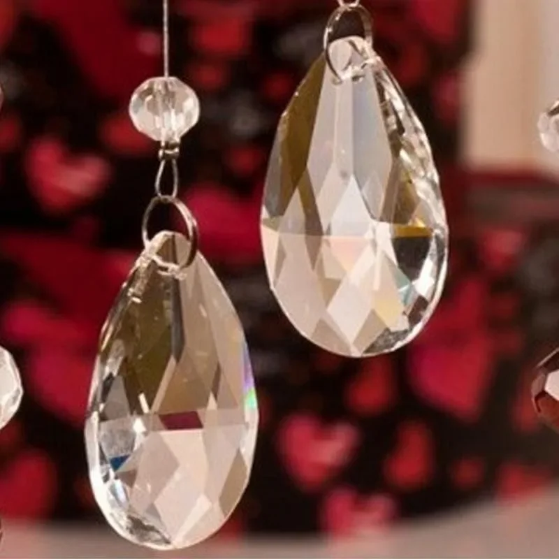 Clear Glass Crystal Prism Tear Drop Chandelier Jewelry Lighting Accessories