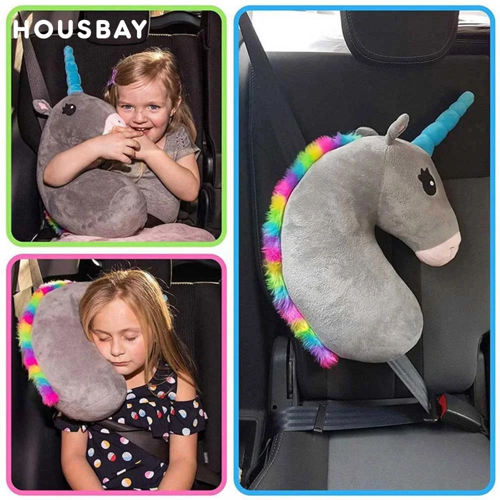Almohada viaje unicornio para niños con soporte cuello