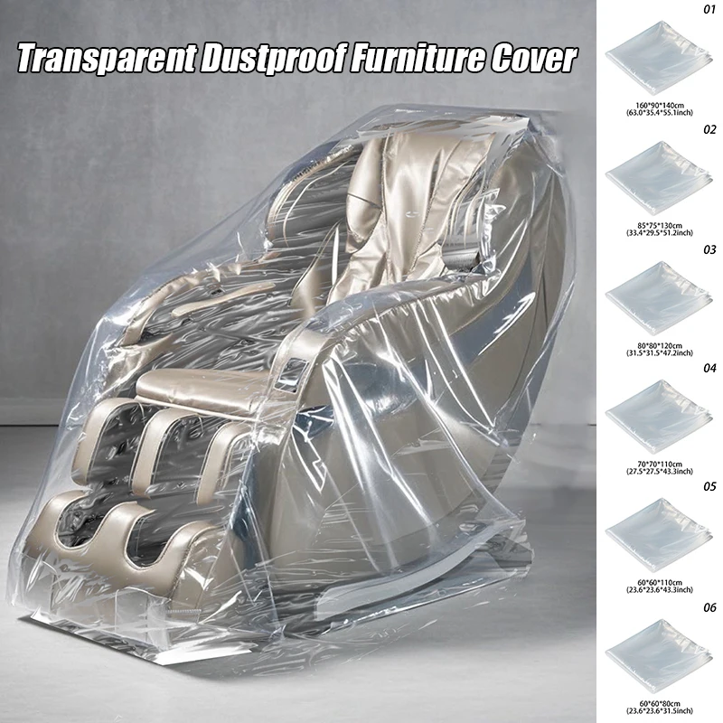 

Transparent PE Waterproof Massage Chair Cover Dustproof Furniture Covers Sunscreen Anti-scratch Storage Case Home Decor