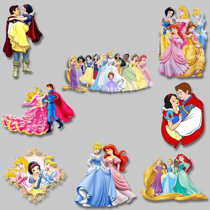 

Brand Snow White Cinderella applique for cloth Heat Vinyl Ironing Stickers Decor Cheap easy to use DIY decoration