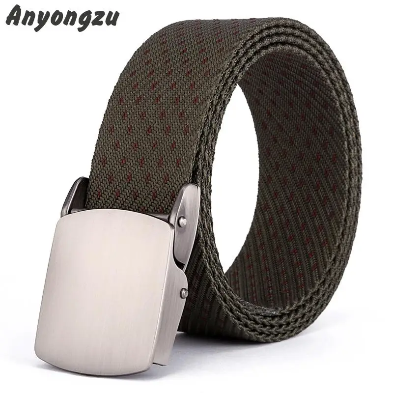 Alloy Automatic Buckle Outdoor Nylon Jacquard Men Belt Anti-allergy Leisure Youth Fashionable Comfortable Breathable Waistband