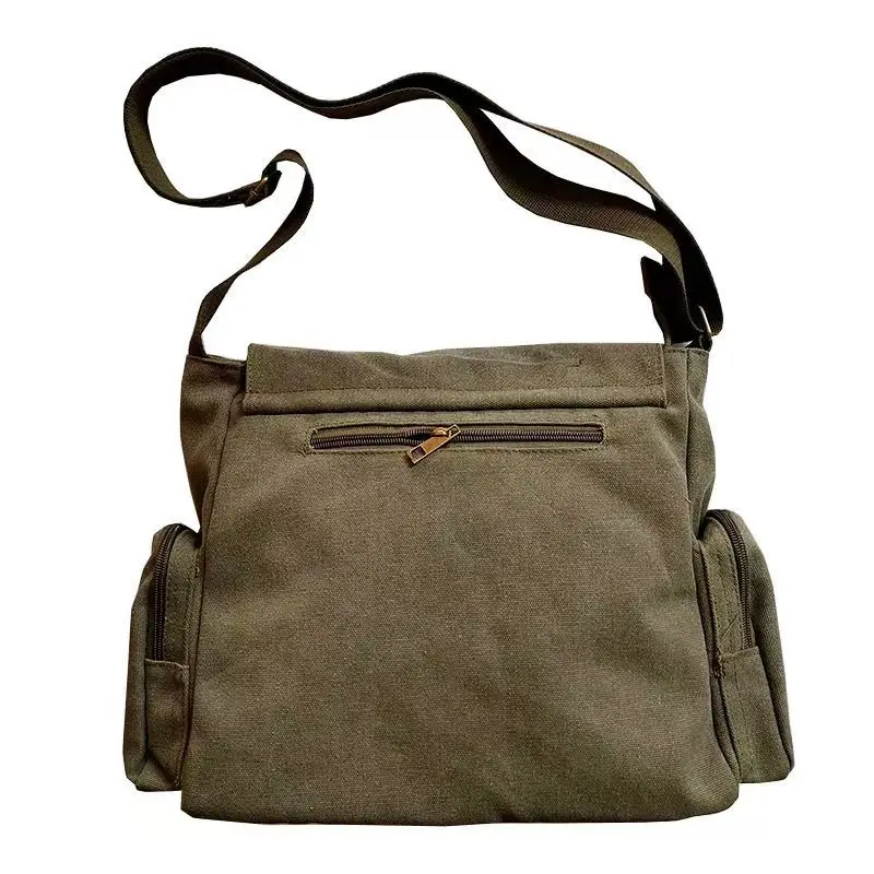 Bolso de hombro a la moda para hombre, bolso de lona de gran capacidad con personalidad, diseño ligero, bandolera Retro, novedad de 2024