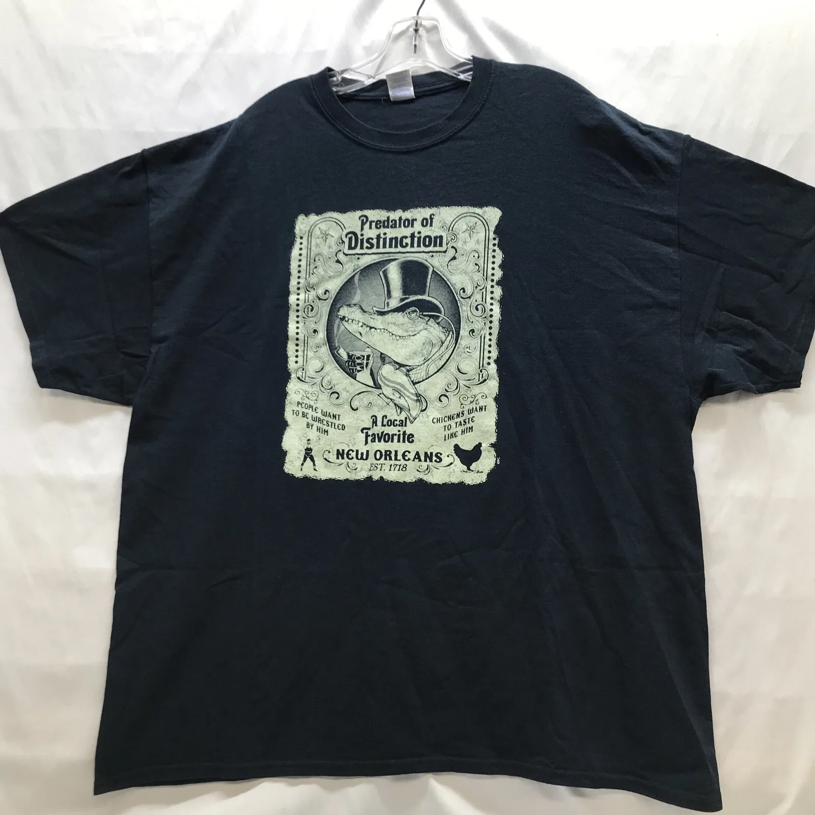 New Orleans Souvenir Tee Alligator Predator of Distinction Adult 2XL Black