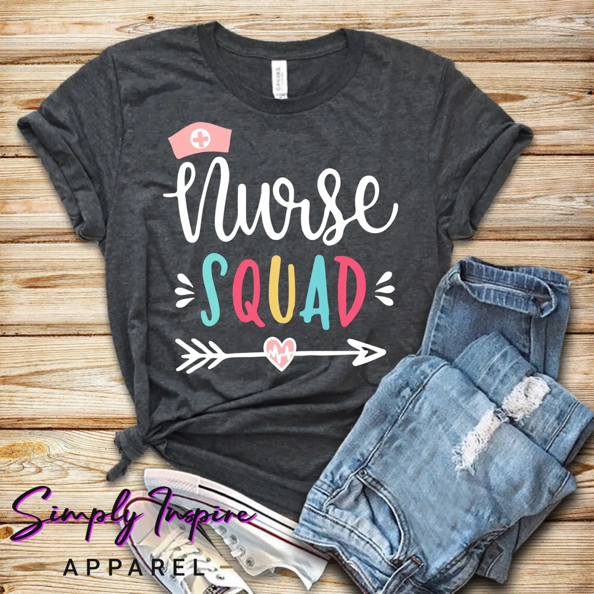 Nurse Squad T Shirt Bow And Arrow Heart Rn For Nurses Appreciation S