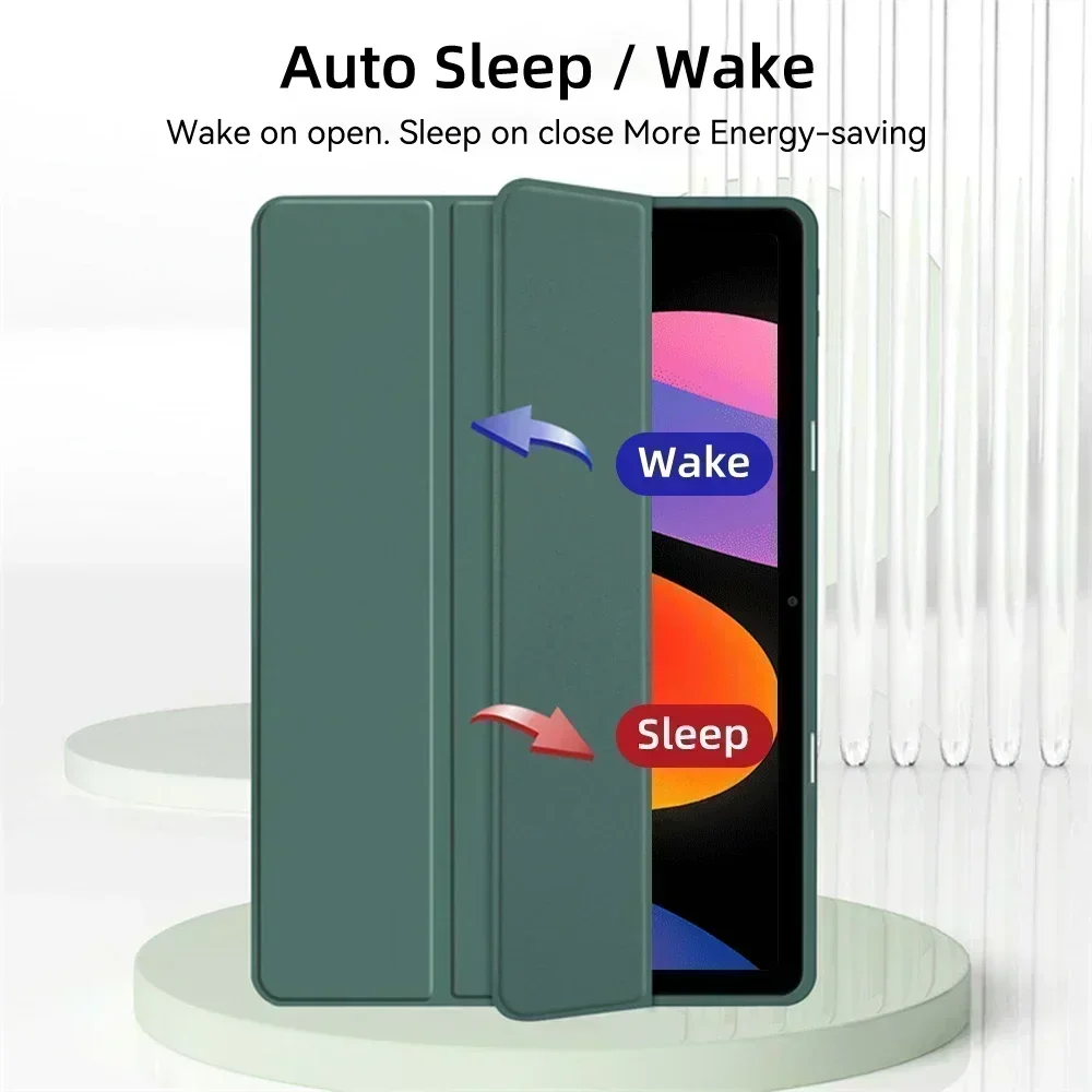 Coque arrière rigide transparente pour Xiaomi Redmi Pad SE, housse de réveil et de sommeil, 11"