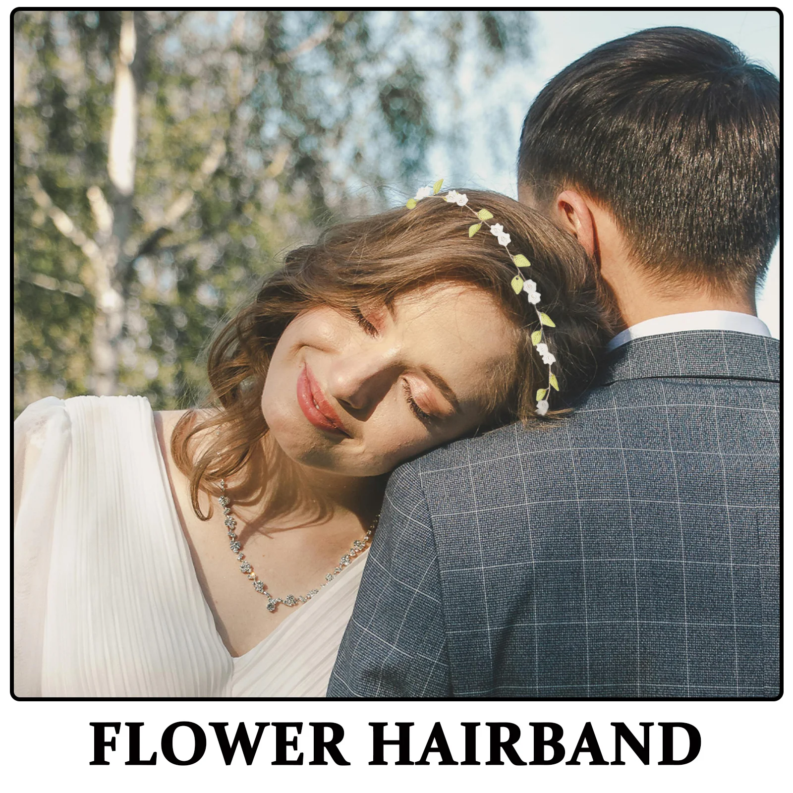 Handmade Lily of Flower Crown Headband Romantic Bridal Hairpiece Wedding Headband for Bride Floral Hair Accessories