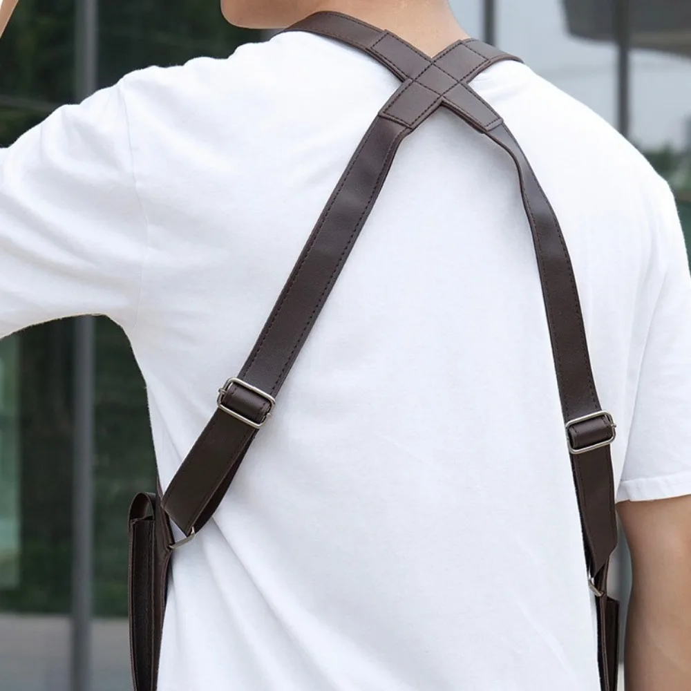 Leather Strap Underarm Strap Wallet Pocket Vintage Double Hidden Pocket Shoulder Harness Bag Anti-Theft Luxury