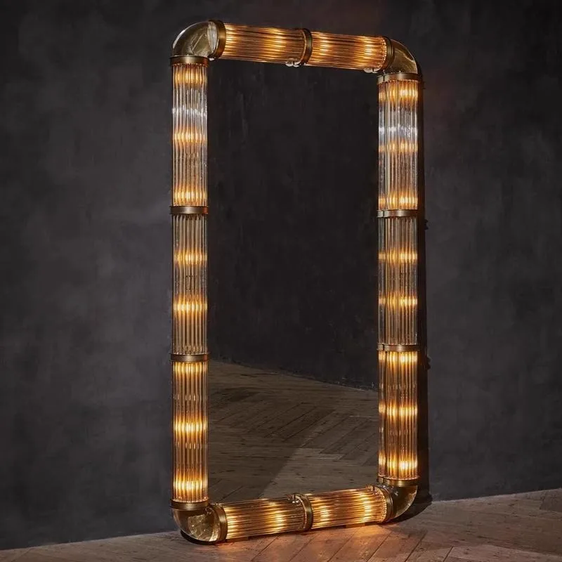 Luminous floor mirror retro high mirror Luminous floor high mirror