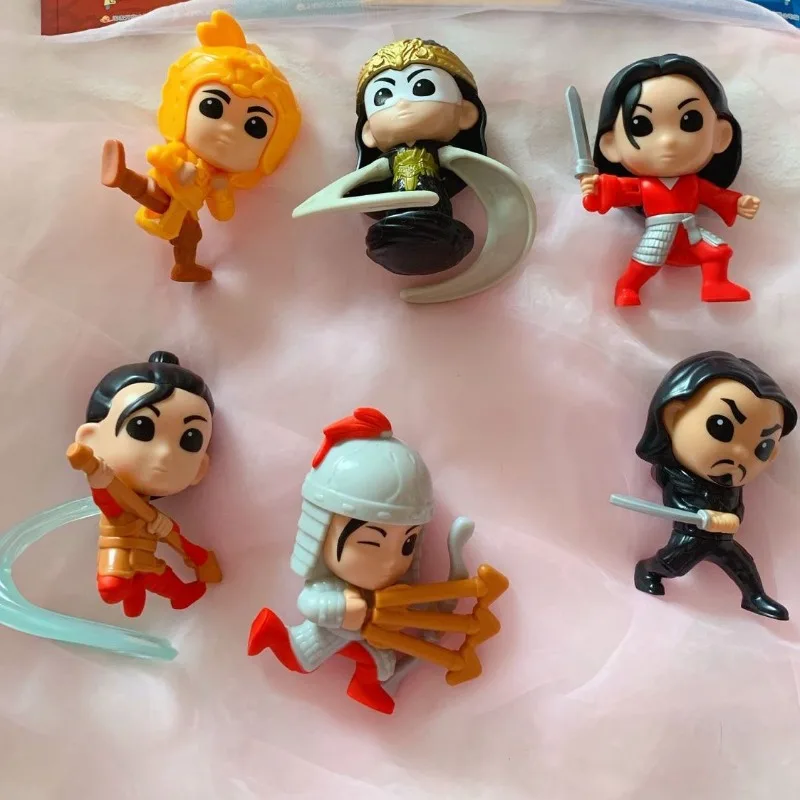 McDonalend Princess Mulan Figure Mushu Shang Cartoon Doll Ornaments Accessories Collection Toy