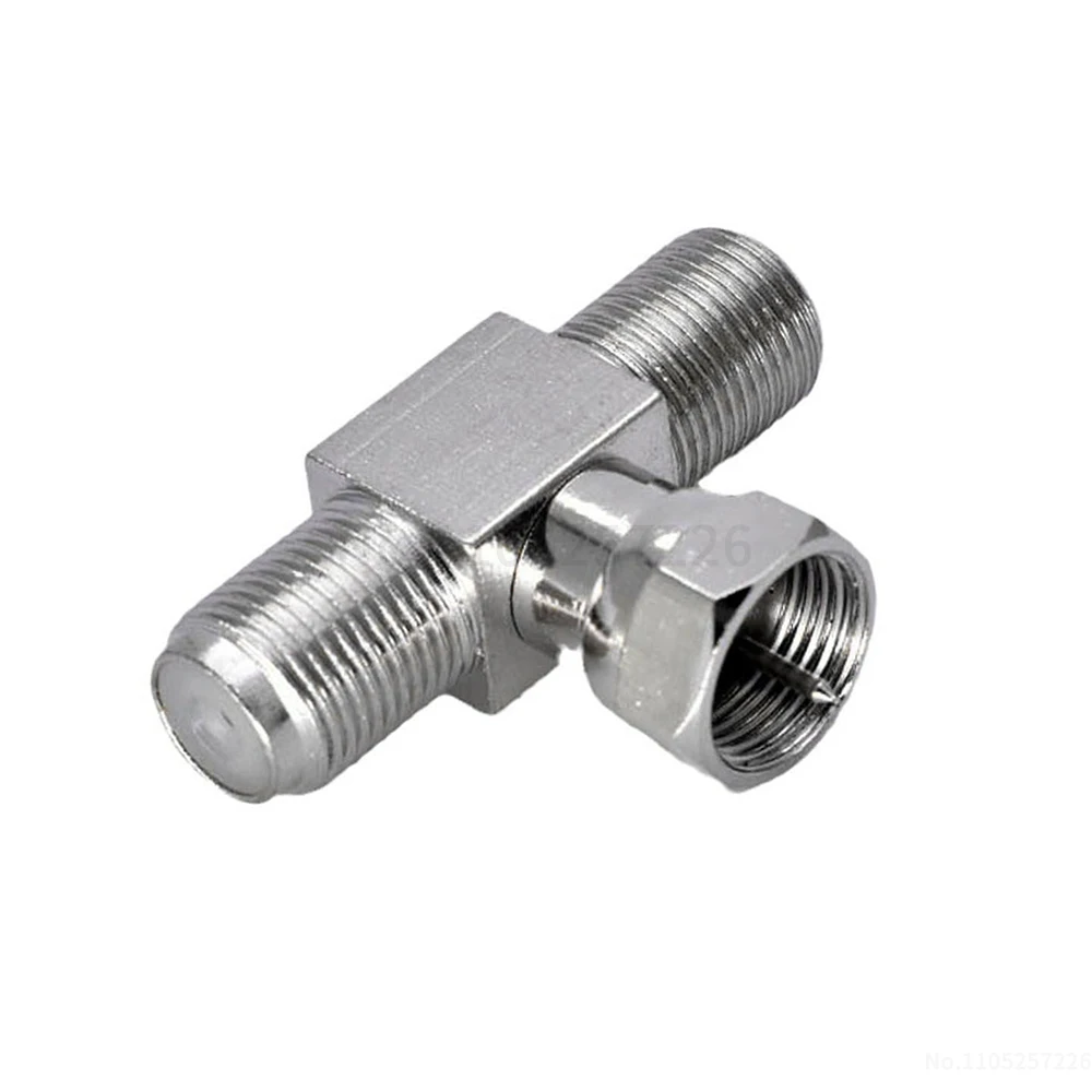 Cable TV adapter F-type male to two female TV set-top box splitter F-type T-connector (1 pcs)