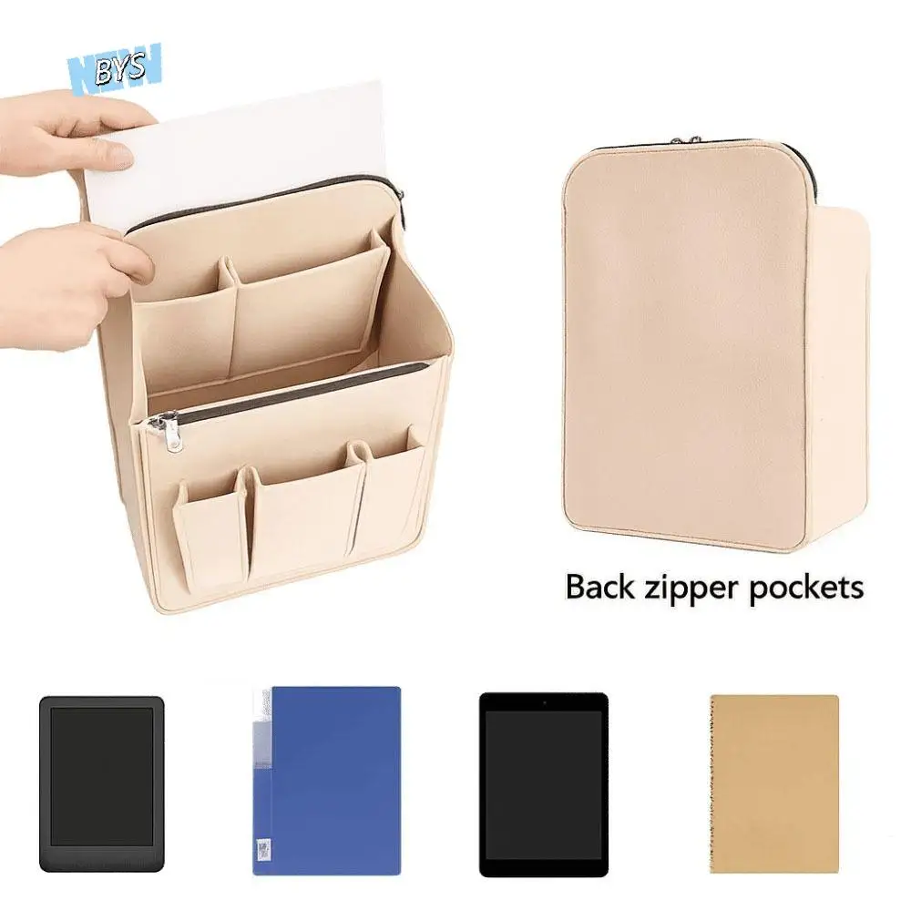 

Felt Backpack Organizer Insert Multi layer Large Capacity Rucksack Insert Solid Color Multifunctional Insert Cosmetic Bag Unisex