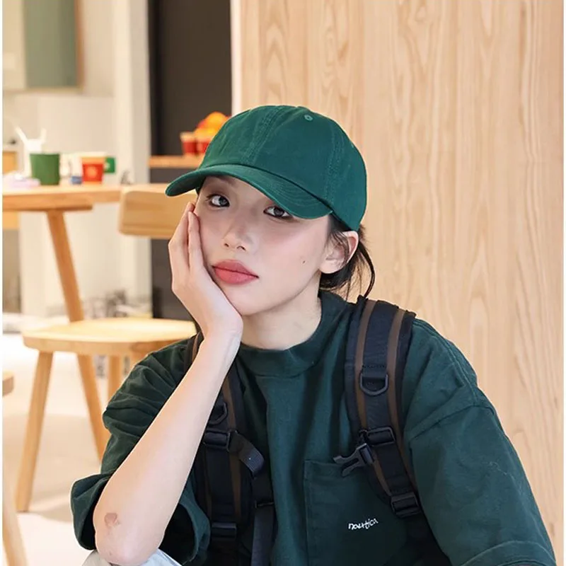 Soft Cotton Baseball Cap（54-60cm） Men Women Structured Adjustable Plain Blank Casual Green Color Ball Hats