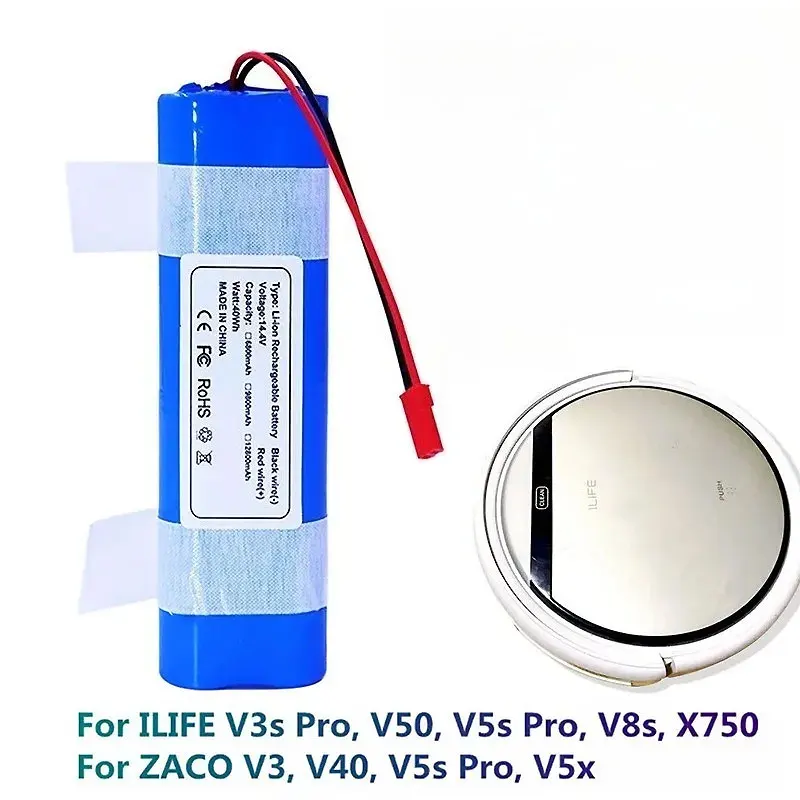 

14.8V/14.4V 12800mAh Lithium Battery for ILIFE V5 V5s V50 V3 DF45 DF43 plus v3s pro Robot Vacuum Cleaner ILIFE v5s pro battery
