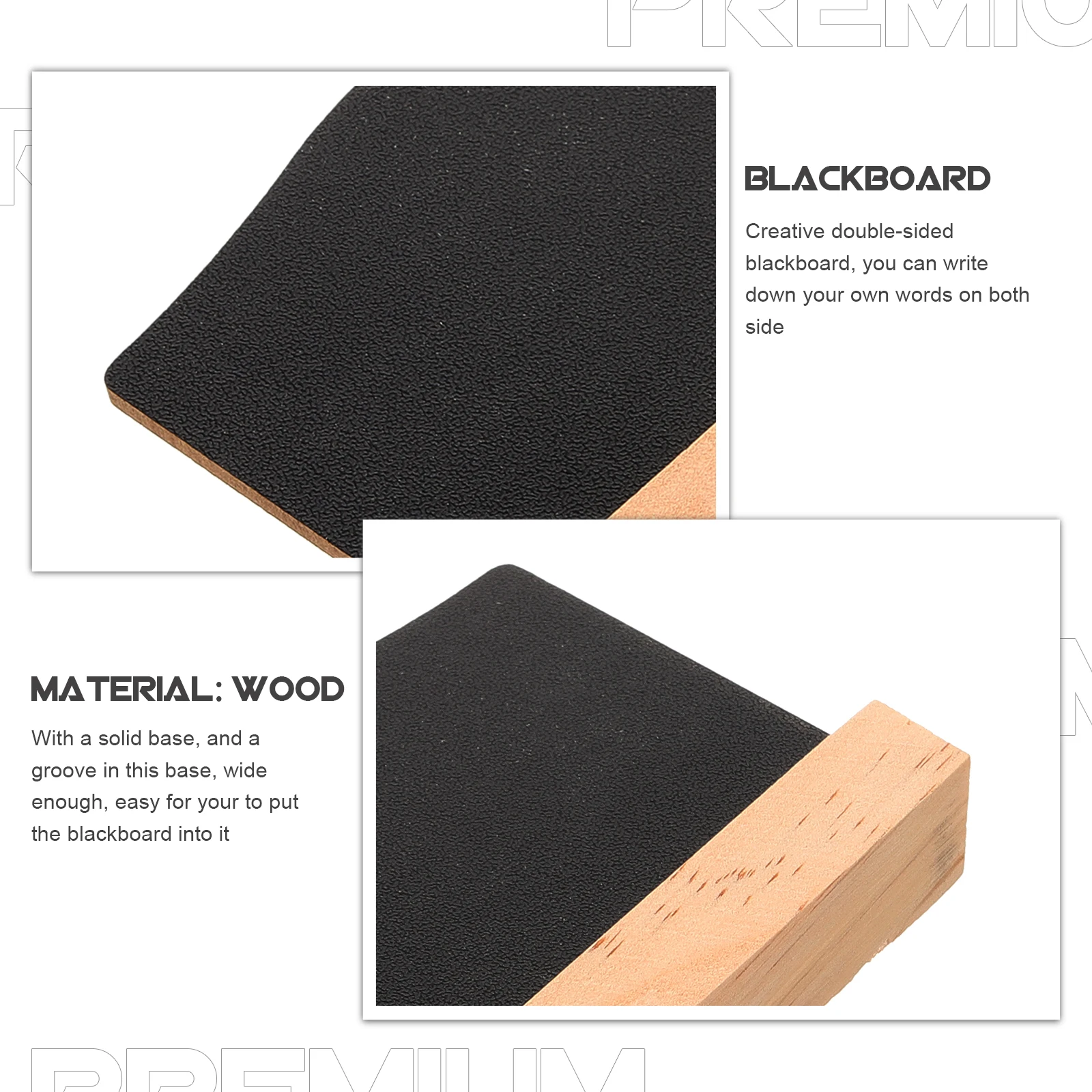 

Double Sided Mini Wooden Blackboard with Stand Decorative Writing Board for Home Kitchen Bedroom Wedding Party Chalk Message