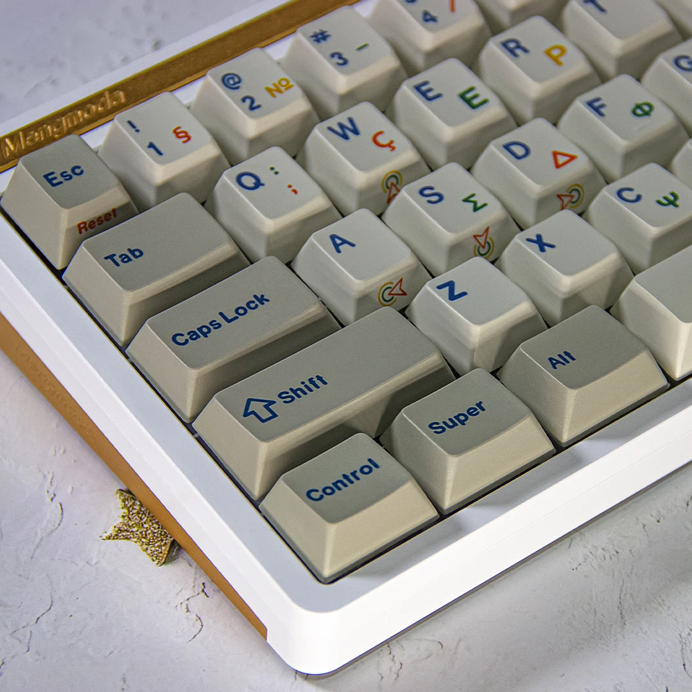 Imagem -06 - Keycaps Gregos para Teclado Sub-chave Pbt 141 Teclas