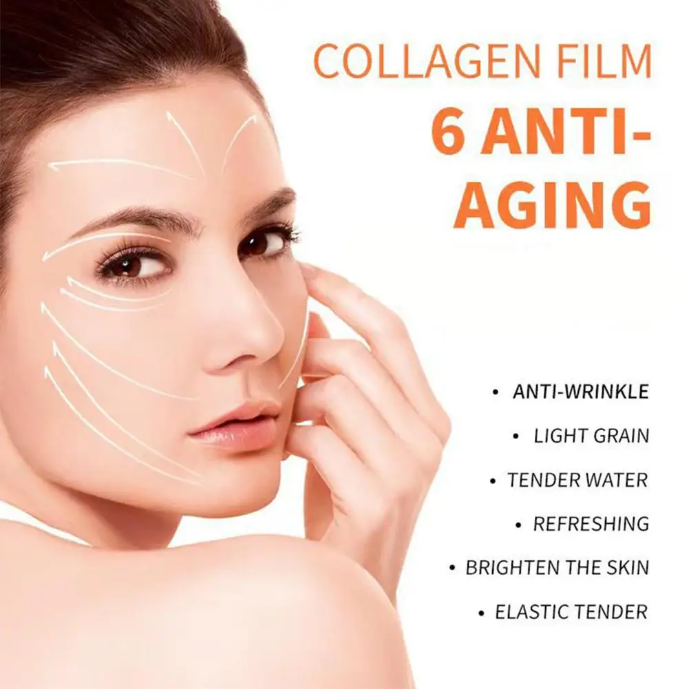 Kollagenfolie Papierlösliche Gesichtsmaske Tuch Anti-Aging Lösliches Wasser Gesichtsfüller Vollkollagen Fiming Lifting Gesichtspflege 3/4 Stück