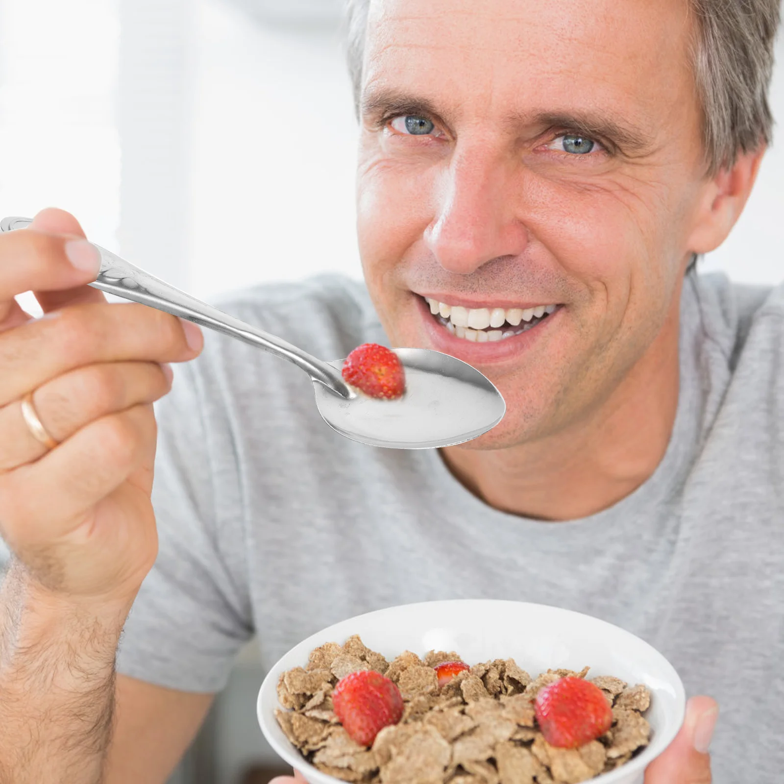 

50pcs Stainless Steel Rice Cutlery Slotted Buffet Serving Spoons Dessert Soup Yogurt Mixing Coffee Spoon Student Spoon