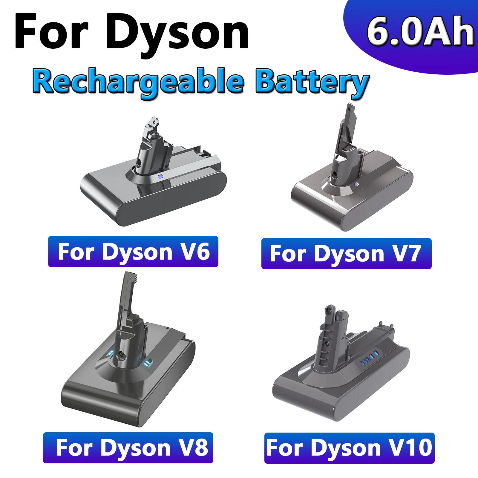 

Аккумулятор Powtree для пылесоса Dyson V6 V7 V8 V10, 21,6 в, 6000 мАч