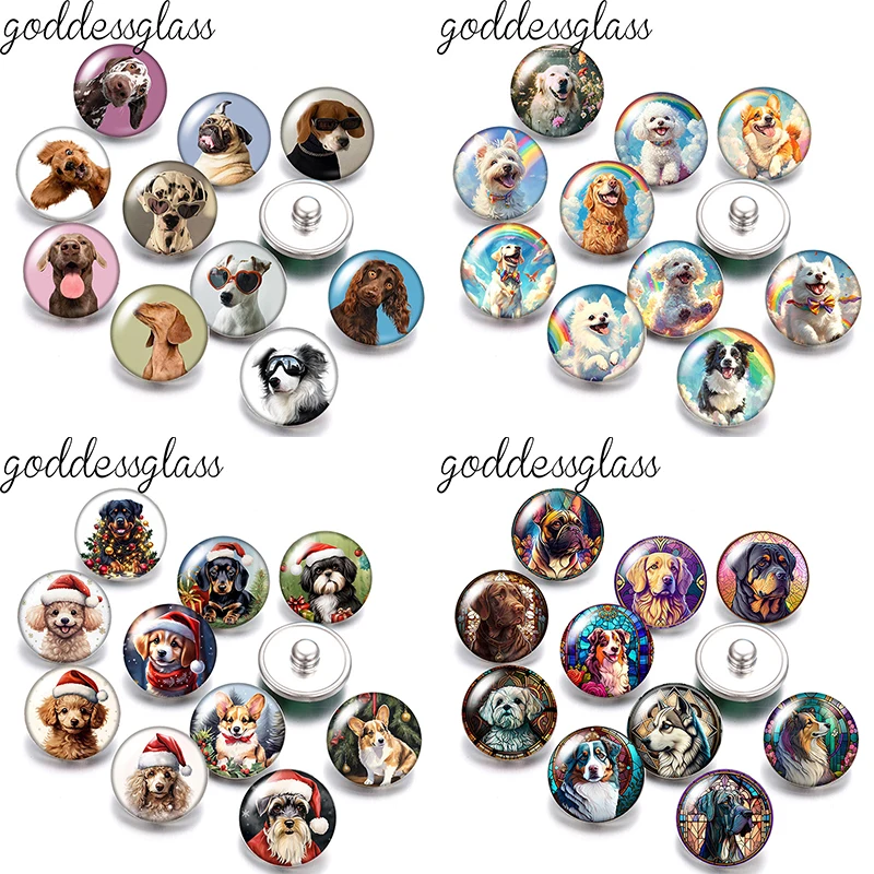 

Lovely Dogs Photos Funny Dog Face Love Pet Dog 10pcs 12mm/18mm snap buttons for 12mm/18mm snap bracelets DIY jewelry