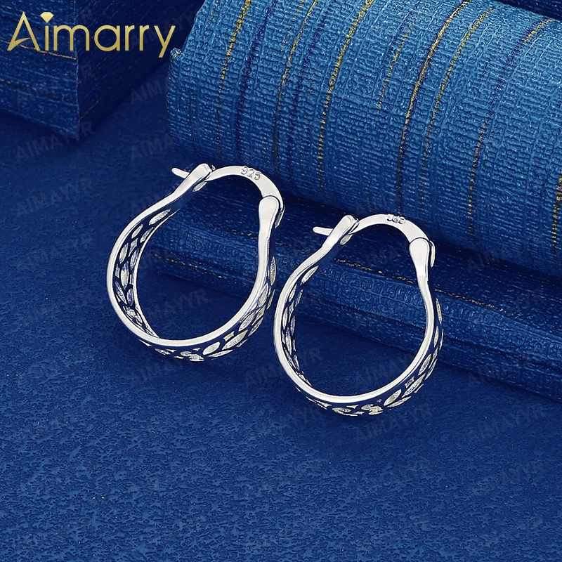 925 Sterling Silver 2.10 * 1.60cm Hollow Leaf Water Droplet Earrings for Women's Banquets High-quality and Fashion Jewelry