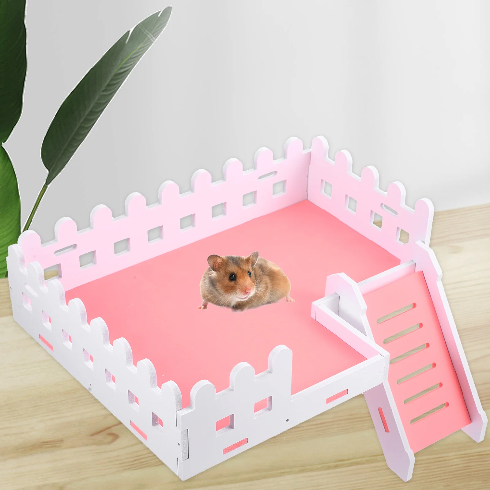 

1Set Fence Ladder Platform Natural Wood Climbing Ramp for Hamster Mouse Rat Pet Activity Center Playground Equipment