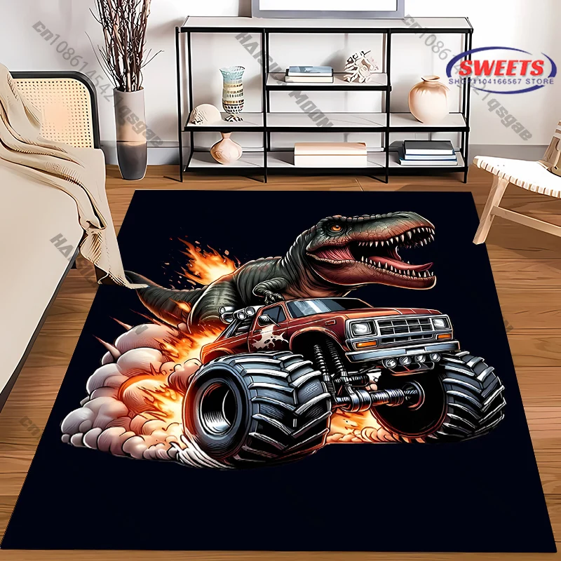 Free shipping! "Bold Monster Truck Rug for Kids' Rooms" carpet for home sofa bedroom, gift mat view 2