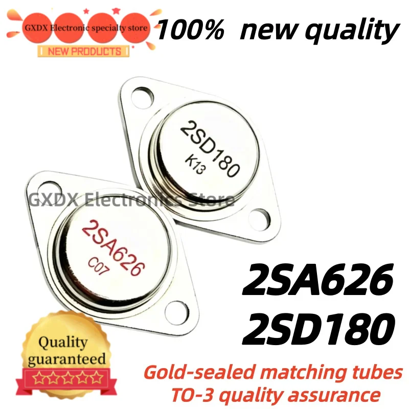1piezas-1par 100% Nuevo Quality TO3 2SD180 2SA626 Gold-sealed matching tubes TO-3 quality assurance