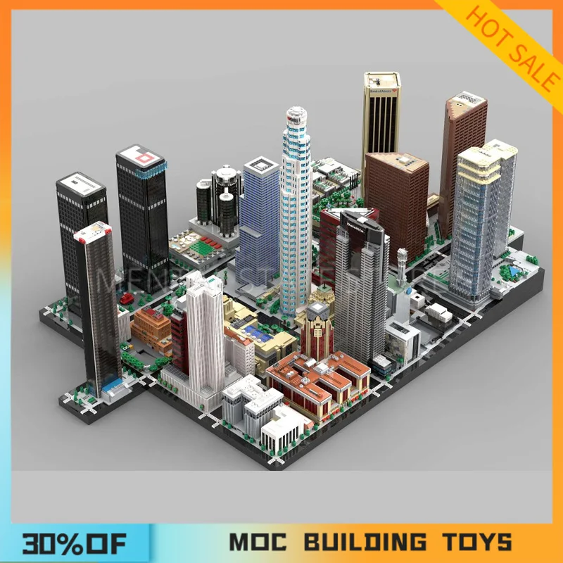 NEW 49544PCS Customized MOC Downtown Los Angeles Phase 1 Building Blocks Technology Bricks Creative Assembly Toys Holiday Gifts