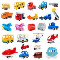 Big Size Building Blocks Sports car Bus jeep Truck Accessories Bricks Compatible with Duplos Children DIY Parts Kids Toys Gift