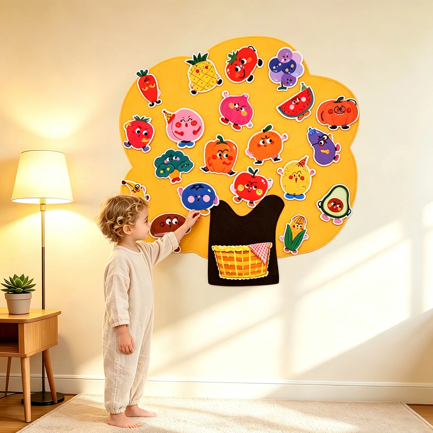 Felt Story Board Flannel Board Storytelling Montessori Early Learning Toy Interactive Wall Hanging Play Set for Toddlers Gifts