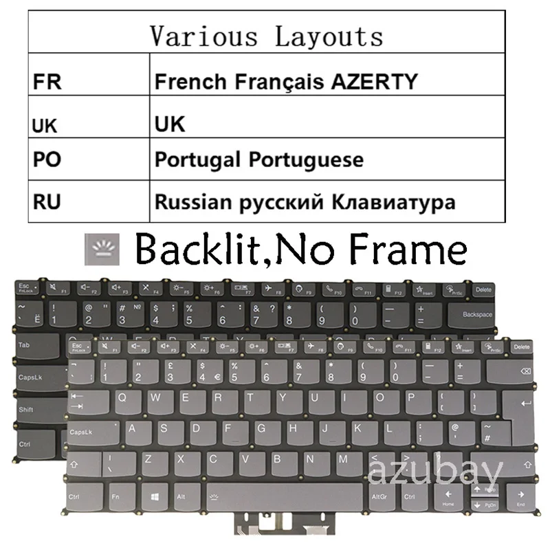 Laptop Keyboard For Lenovo S14 G2 ITL， S14 G2 ALC， S14 G3 IAP， S14 G3 ABA，14 G4+ ARA IAP Portuguese Russian UK French AZERTY