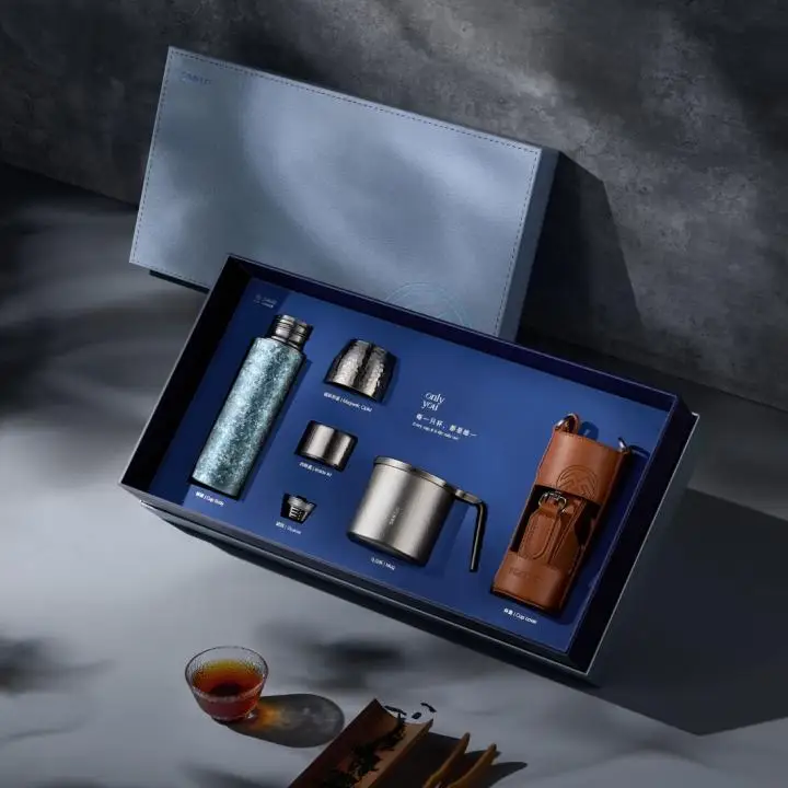 

SIMELO 380ml Modern Business Pure Titanium Stewed Tea Cup Gift Set Pure Titanium Insulated Tea Cup Gift Set In Stock