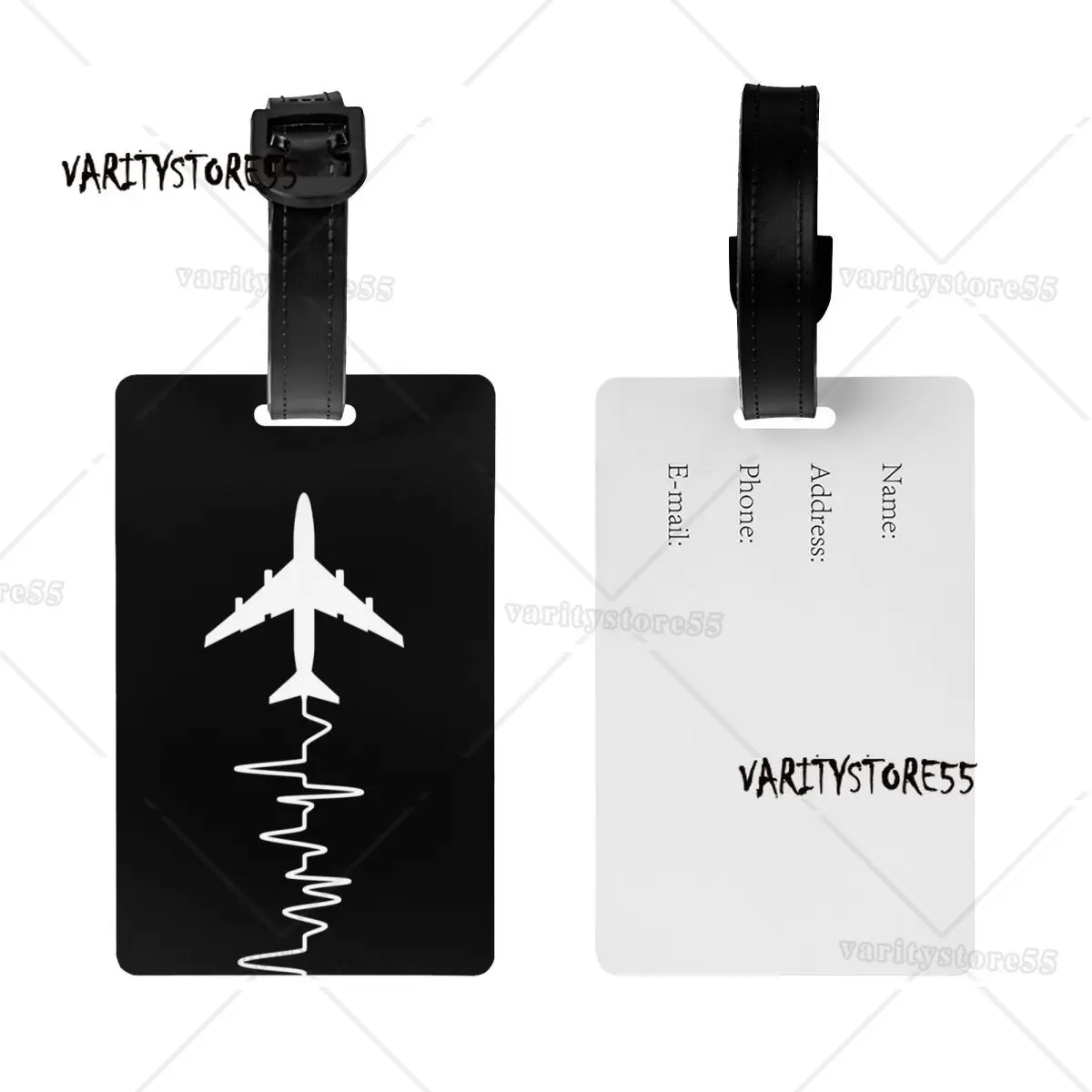 Custom Airplane Pilot Heartbeat Luggage Tags for Suitcases Fashion Aviator Baggage Tags Privacy Cover ID Label