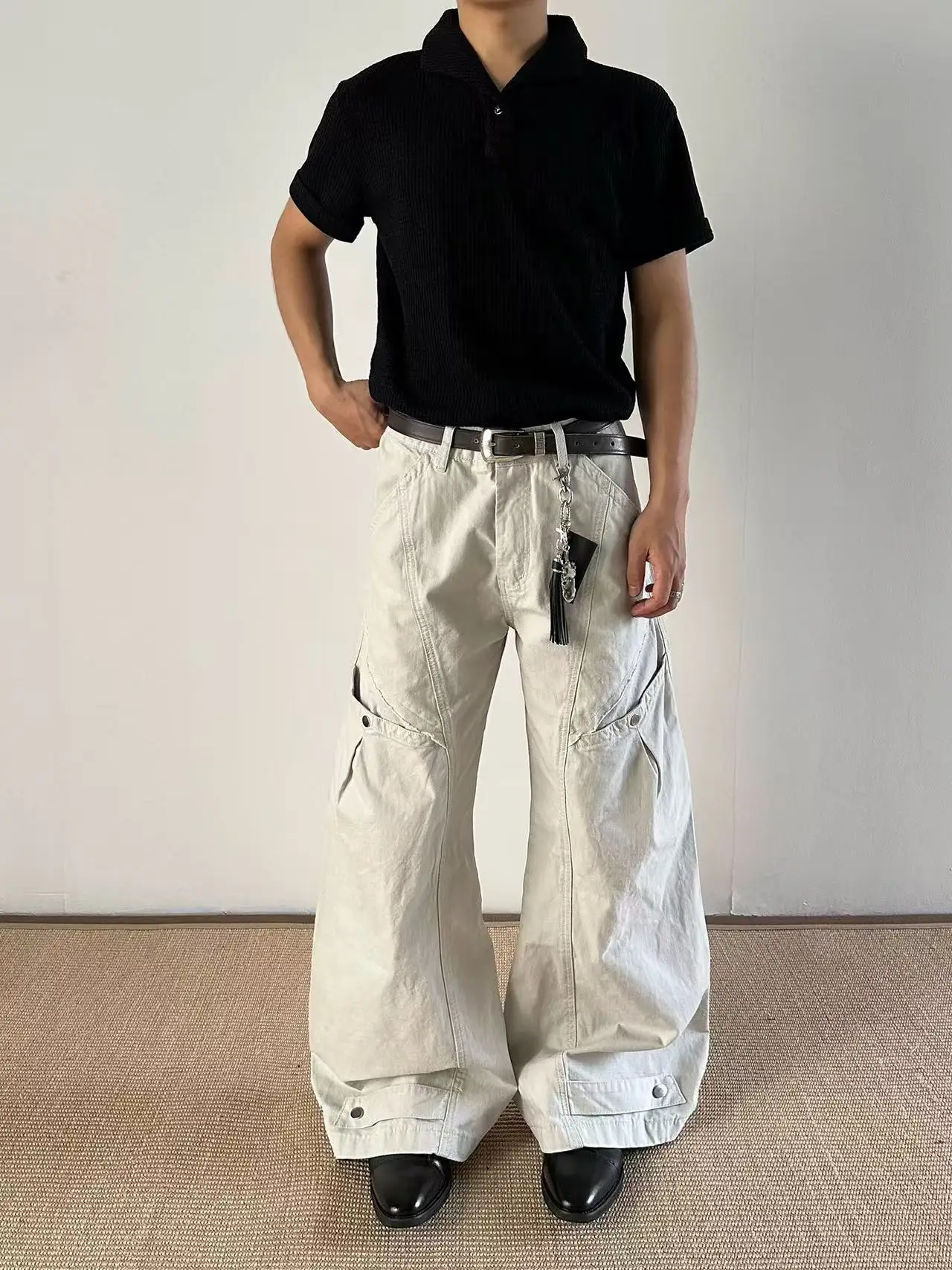 กางเกงคาร์โก้สไตล์วินเทจ Y2K แบบอเมริกัน สำหรับผู้ชายและผู้หญิง สตรีทแวร์ กางเกงหลายกระเป๋า ขากว้างทรงแบ็กกี้ กางเกงฮาเร็มสำหรับคู่รัก