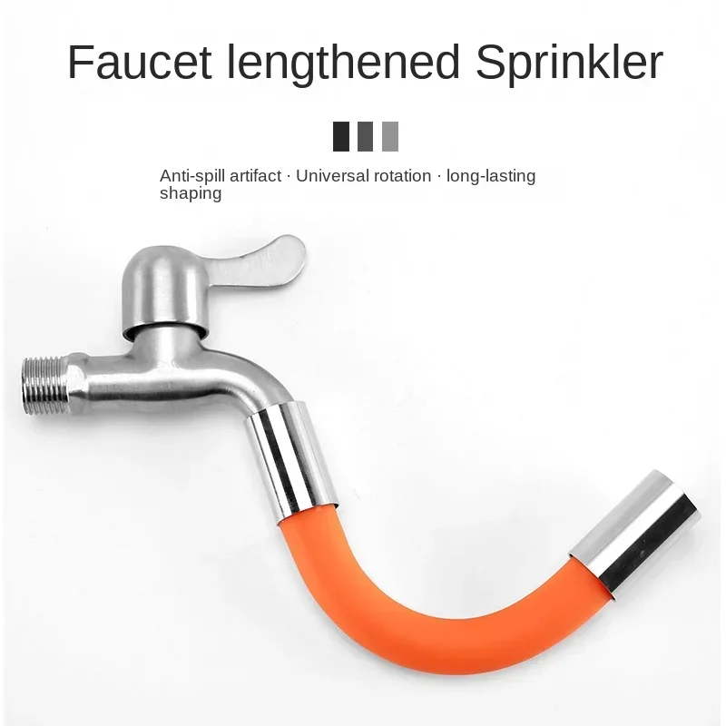 Adjustable extension 1/2 inch Faucet extender bathroom adjustment free bending anti splash bubbler filter universal water pipe