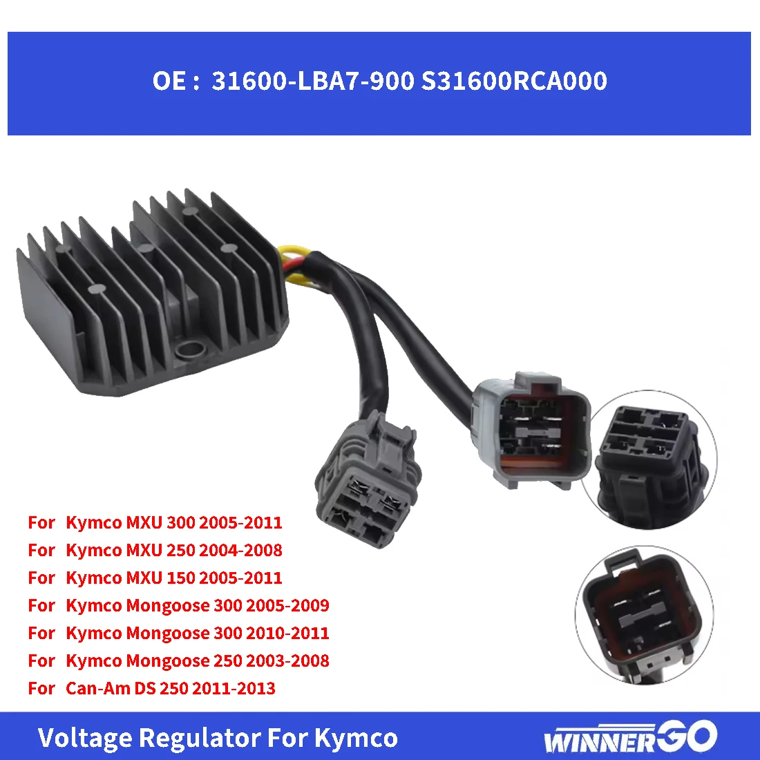 Motorrad-Spannungsregler-Gleichrichter für Kymco MXU 150 250 300 Mongoose 250 BRP Can-Am DS 250 31600-LBA7-900 S31600RCA000 – Detail 5
