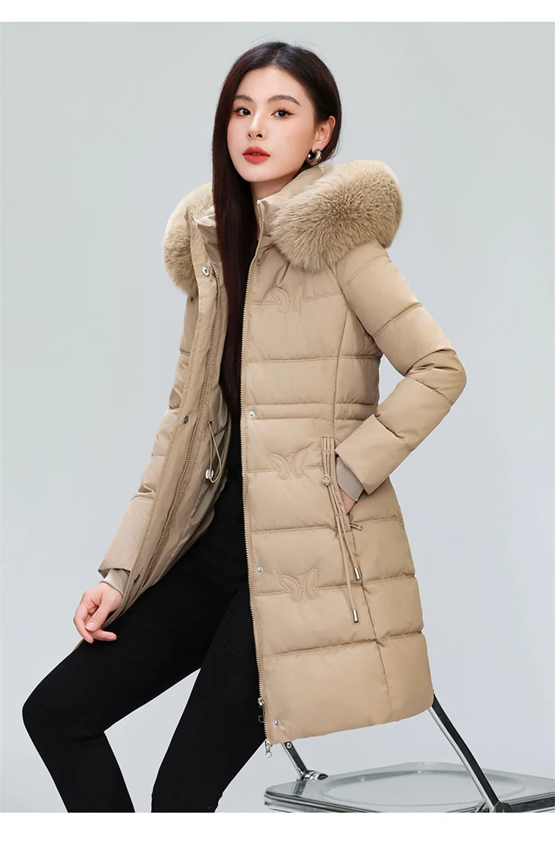 Women's Winter Parka Coat Hooded Korean Version Lady Down Cotton Jacket Warm Temperament Ladies Cotton Padded Outerwear