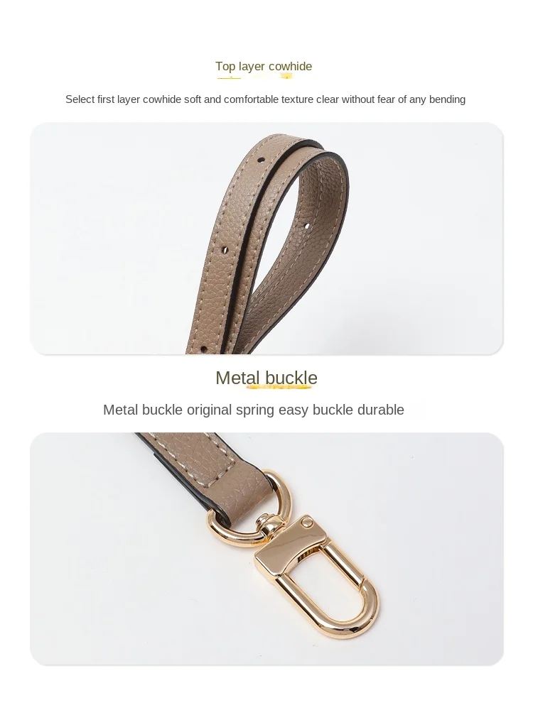Cowhide Elephant Grey anti-wear buckle shoulder strap Underarm Crossbody adjustable replacement strap  bag accessories