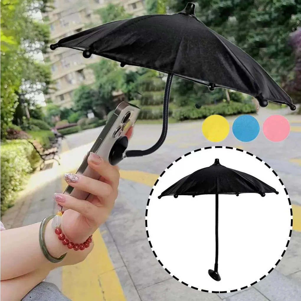 Mini Parasol Mobile Phone Holder Sunscreen Umbrella Clip Bike Rain Waterproof Motorcycle Fixed Adjustable Phone Sunshades