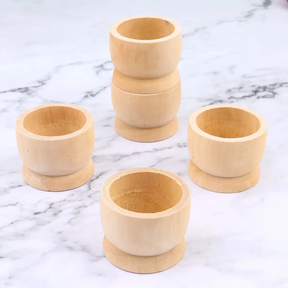 

12pcs Classic Easter Wooden Egg Holder Kids DIY Toy Container Tray Tabletop Holding Cups Container Wood Storage Holder Toys Egg