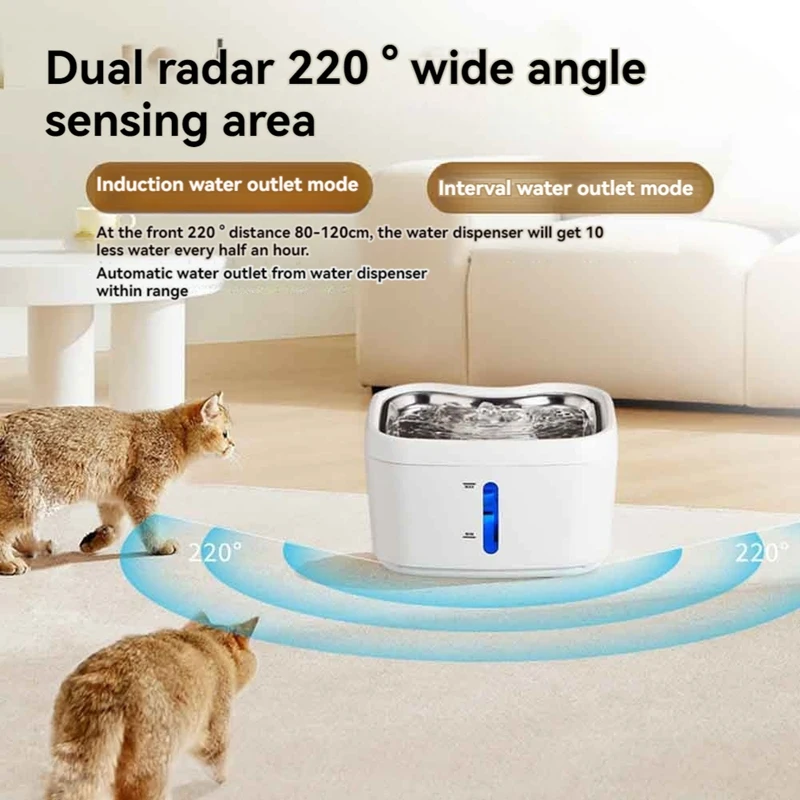 Pet Water Fountain Water Dispenser For Cats & Small Dogs With Quiet Pump Safe Easy To Clean Water Filters Included