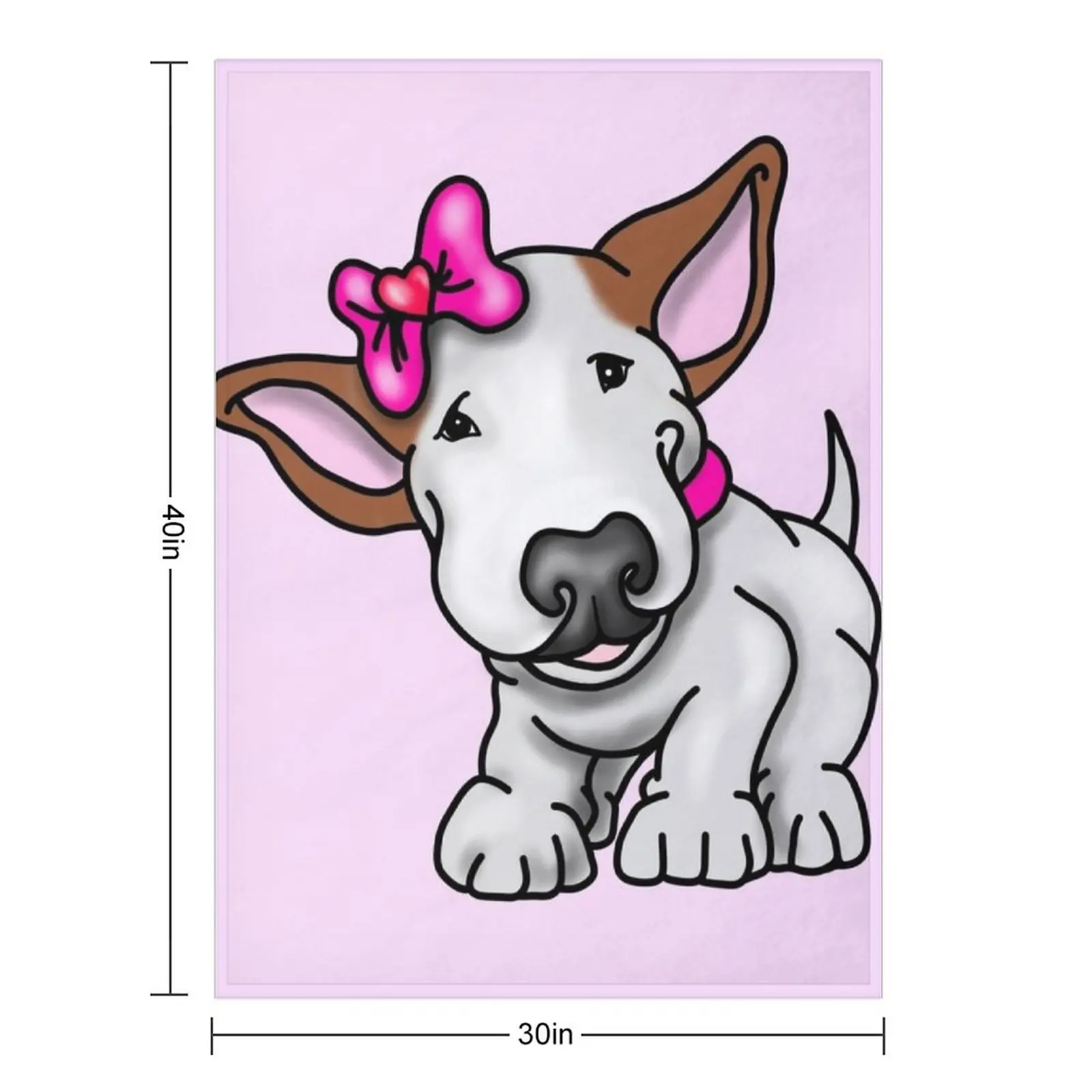 Bow Bullterrier Throw Blanket wednesday Cute Nap Polar Blankets