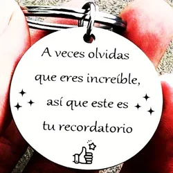 1PC Spanish Keychain Inspirational for Friend for Family Regalo Amiga,Regalos Para Mejores Amiga,Regalo De Papá A Hija